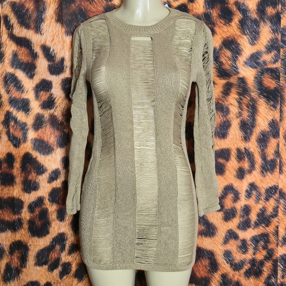 Watch Me Go Disstressed Knit Dress